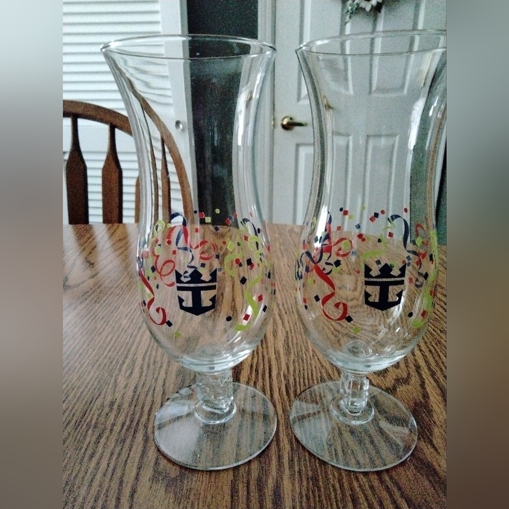 Set of 2 Royal Caribbean Hurricane Glasses Retired